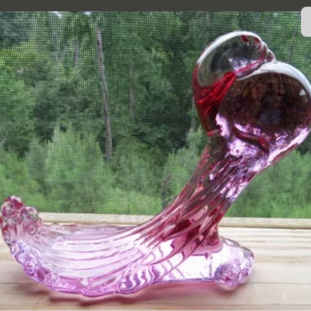Vintage Art Glass Bird Accent Decor Pouter Pigeon Lavender Ice 6.5” x 7” - Picture 2 of 12